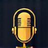 Headset and microphone icon for podcast production