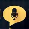 Speech bubble and microphone icon for voice-over service
