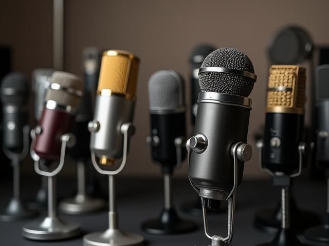 Diverse collection of high-quality studio microphones ready for use